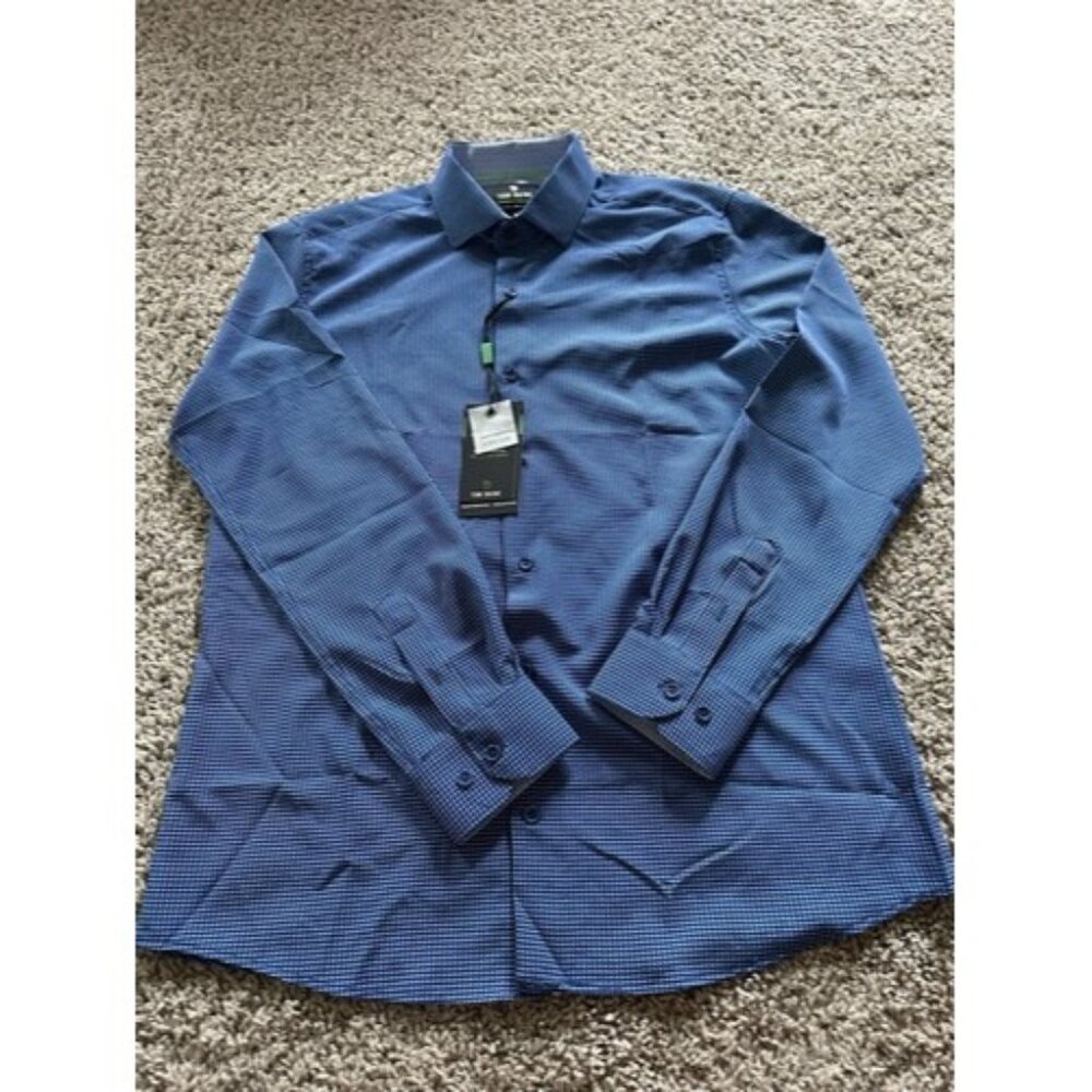 Tom Baine Performance Collection Button up Long Sleeve Slim Fit Size Medium
